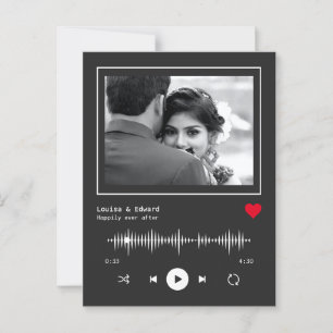 Music Player Wedding Engagement Postcard