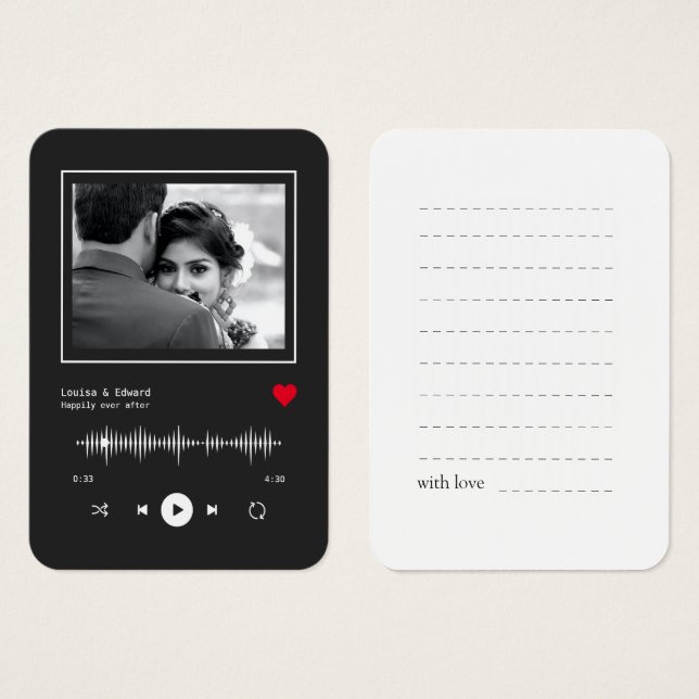 Music Player Wedding Guest Book/ Signing Cards (Front & Back)