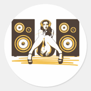 Music Please Classic Round Sticker