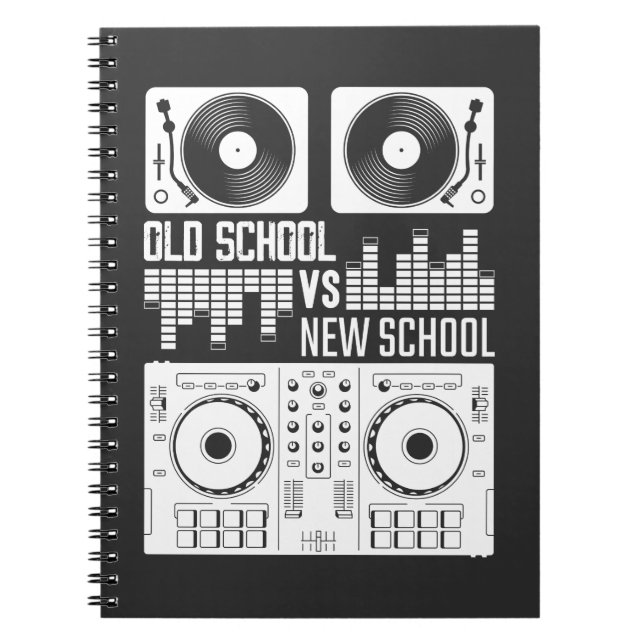Music Producer DJ Old School Vinyl electro Techno Notebook (Front)