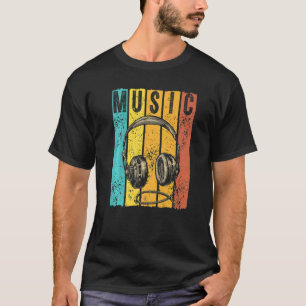 Music  Producer Dj Vintage Retro Headphones T-Shirt