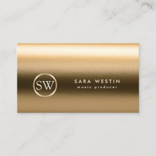 Music Producer Musician Skills Gold Monogram Business Card