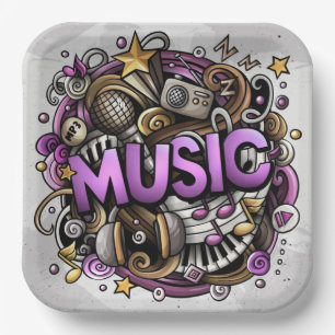 Music Production Event Paper Plate