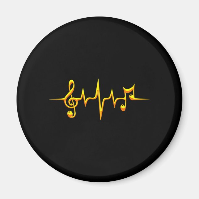 Music Pulse Notes Clef Frequency Wave Sound Magnet (Front)