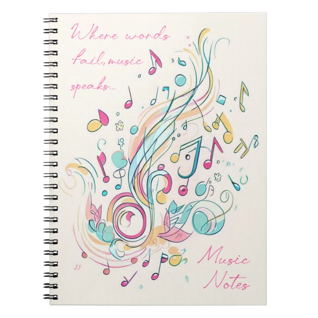 Music quote notebook, gift for songwriters, lyrics notebook (Front)