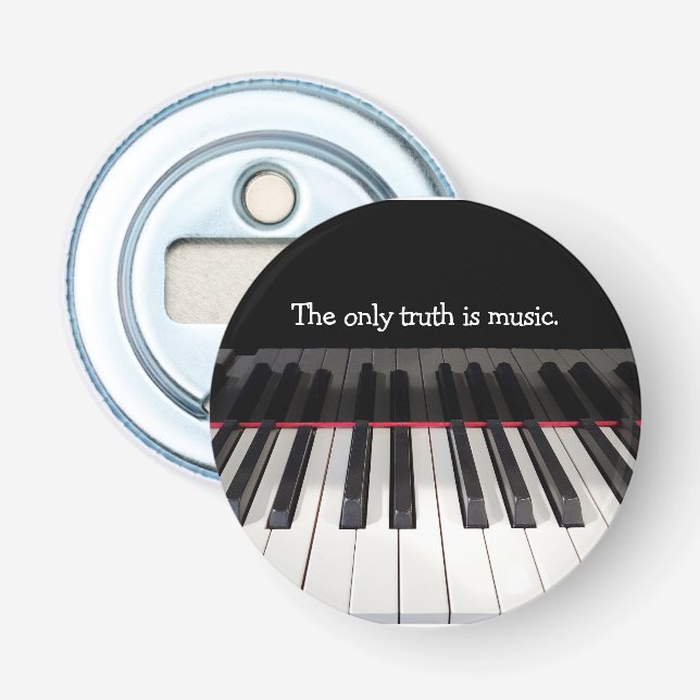 Music Quote on Piano Keyboard  Bottle Opener (Front)