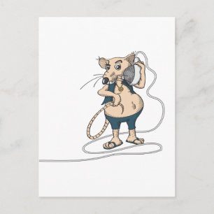 music rat postcard