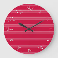 Music reading beats time clock - red