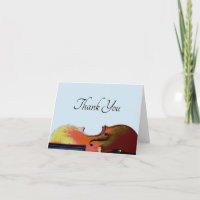 Music Recital Elegant Violin Blue  Thank You Card
