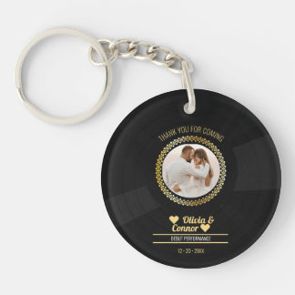Music Record | Fun Retro Wedding Favour | Thank Yo Keychain