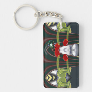 Music Red Eighth Notes Keychain