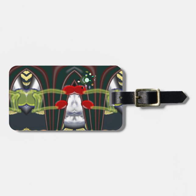 Music Red Eighth  Notes Luggage Tag (Front Horizontal)