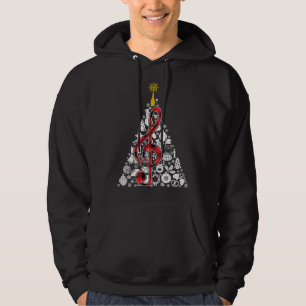 Music Red Plaid Christmas Tree Ornament Decor Xmas Hoodie