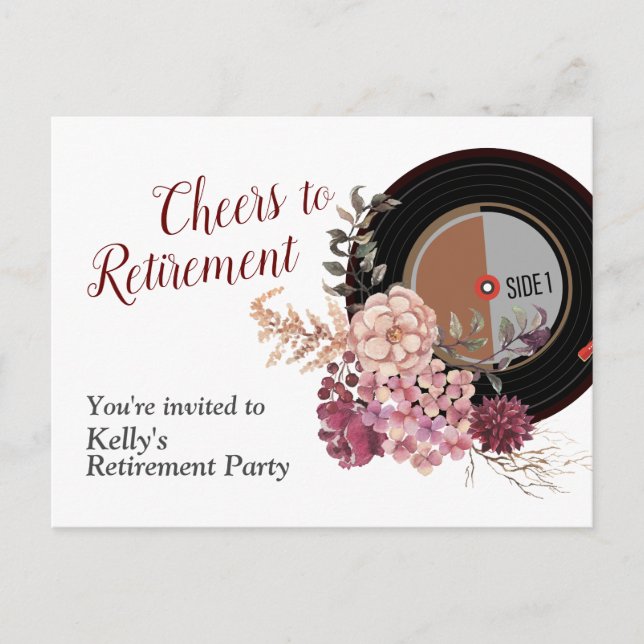 music retirement Party Invitation Postcard (Front)