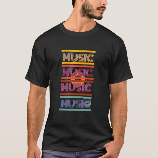 Music Retro Typo Design T-Shirt (Front)