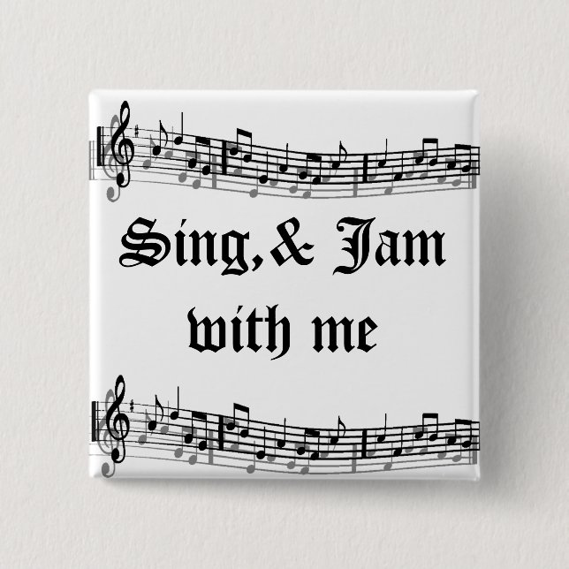 Music Rocks Me__ 2 Inch Square Button (Front)
