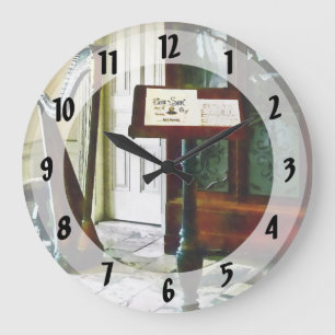Music Room With Harp Large Clock
