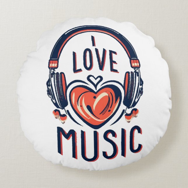 music  round pillow (Front)