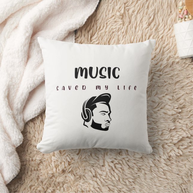 Music Saved My Life Throw Pillow (Blanket)