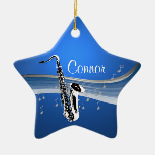 Music Saxophone Ceramic Ornament
