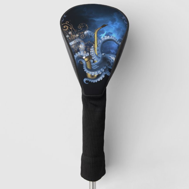Music saxophone with octopus golf head cover (Front)