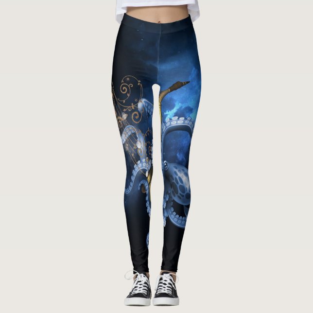 Music saxophone with octopus leggings (Front)