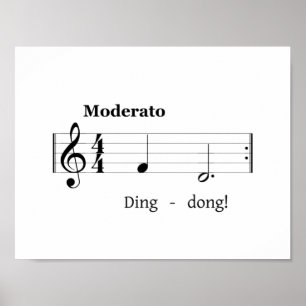 Music Score for Doorbell Sound Humorous Welcome Poster