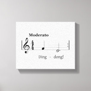 Music Score for Doorbell Sound Humourous Welcome Canvas Print