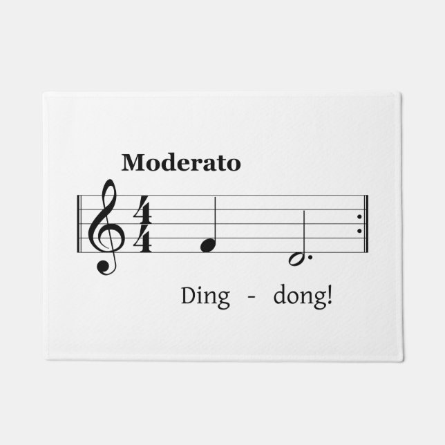 Music Score for Doorbell Sound Humourous Welcome Doormat (Front)