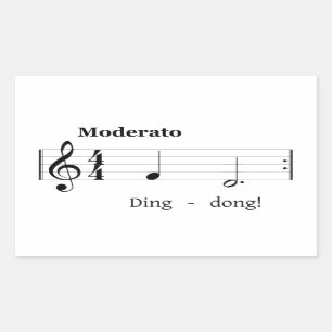 Music Score for Doorbell Sound Humourous Welcome Sticker