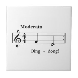 Music Score for Doorbell Sound Humourous Welcome Tile