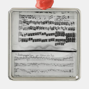 Music score for Telemann's Suite for two Metal Ornament