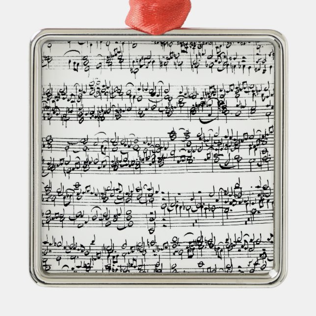 Music Score of Johann Sebastian Bach Metal Ornament (Front)