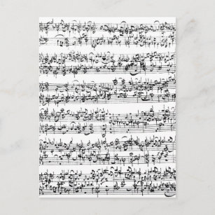 Music Score of Johann Sebastian Bach Postcard