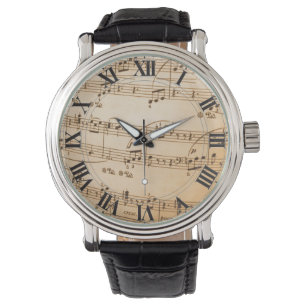 Music Score With Roman Face Watch