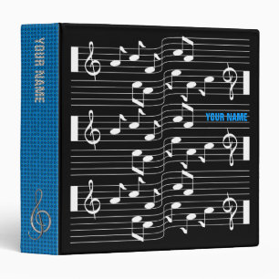 Music Scores Note Sheet Black Binder Blue Spine