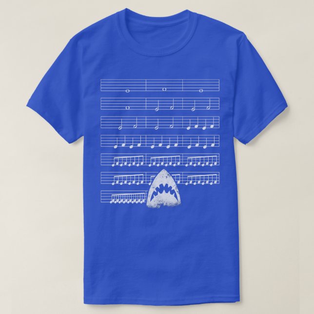 Music Shark Funny  T-Shirt (Design Front)