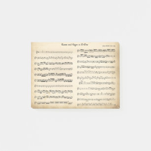 Music sheet old Pachelbel Kanon und Gigue in D Dur Post-it Notes