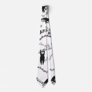 Music sloth pattern tie