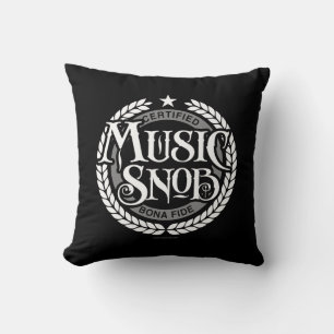 Music Snob - funny music lover Throw Pillow