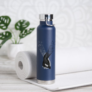 Music Soulmates Holding Hands Musical Notes Art Water Bottle