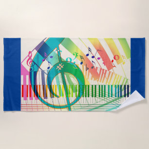Music, sounds, joy beach towel