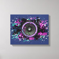 Music speaker and splattered paint