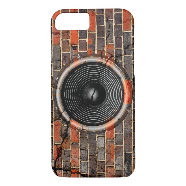 Music speaker on a cracked brick wall Case-Mate iPhone case (Back)