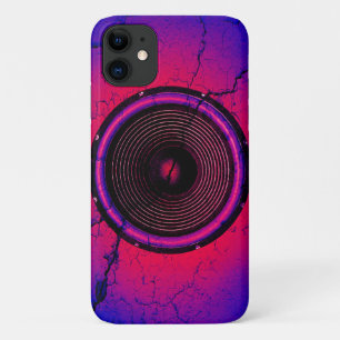 Music speaker on a cracked wall iPhone 11 case
