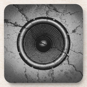 Music speaker on a cracked wall coaster