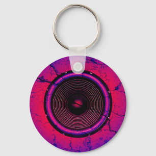 Music speaker on a cracked wall keychain