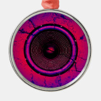 Music speaker on a cracked wall