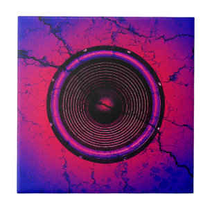 Music speaker on a cracked wall tile
