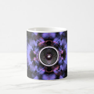 Music speaker on a purple background coffee mug